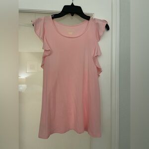 Lily Pulitzer Scoop Neck Ruffle Pink Tank Size M Cotton With Stretch